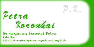 petra koronkai business card